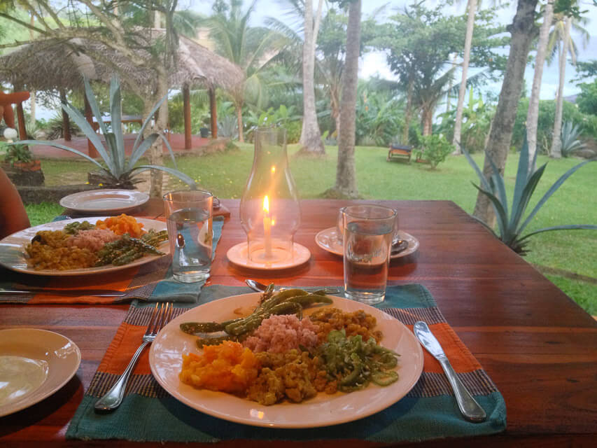 Abendessen in schöner Umgebung